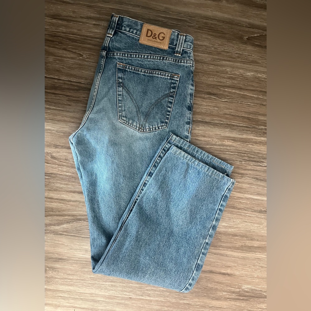 Dolce Gabbana Jeans Mens 34 Blue Fly Straight Leg Denim